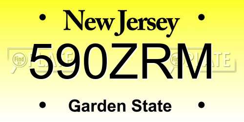 590ZRM New Jersey License Plate