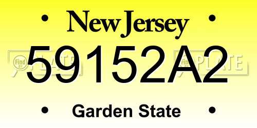 59152A2 New Jersey License Plate