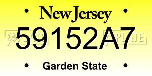 59152A7 New Jersey License Plate