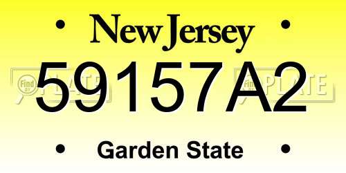 59157A2 New Jersey License Plate