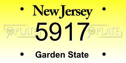 5917 New Jersey License Plate