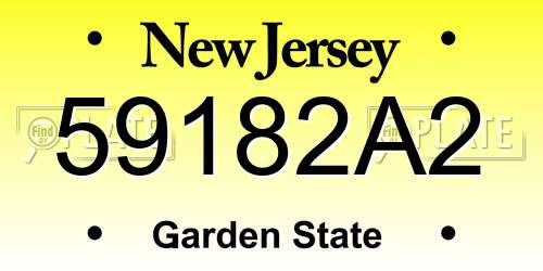 59182A2 New Jersey License Plate