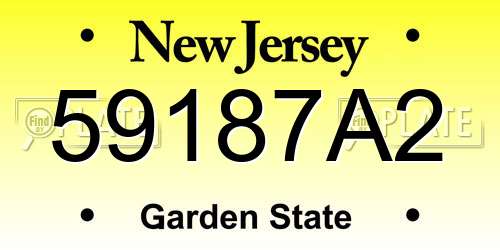 59187A2 New Jersey License Plate
