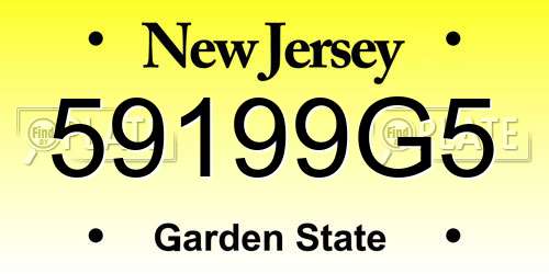 59199G5 New Jersey License Plate