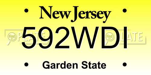 592WDI New Jersey License Plate