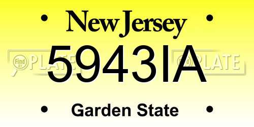 5943IA New Jersey License Plate