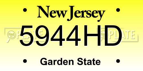 5944HD New Jersey License Plate