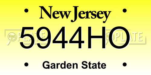 5944HO New Jersey License Plate