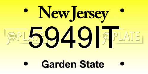5949IT New Jersey License Plate
