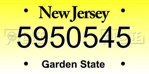 5950545 New Jersey License Plate