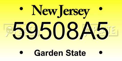 59508A5 New Jersey License Plate