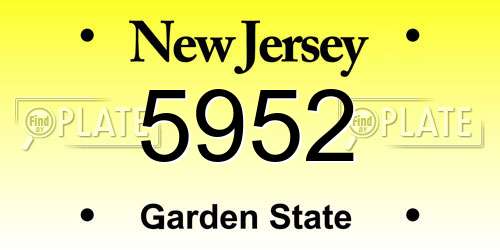 5952 New Jersey License Plate