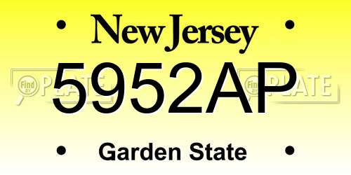 5952AP New Jersey License Plate