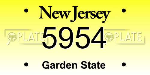 5954 New Jersey License Plate