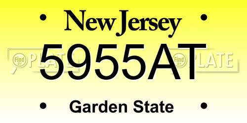 5955AT New Jersey License Plate