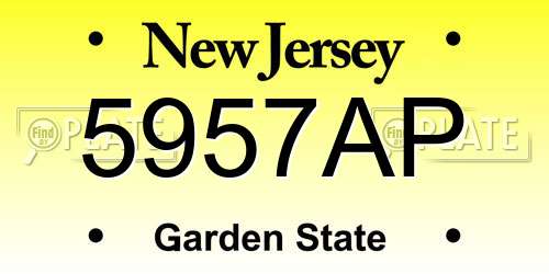 5957AP New Jersey License Plate