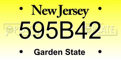 595B42 New Jersey License Plate