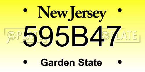 595B47 New Jersey License Plate