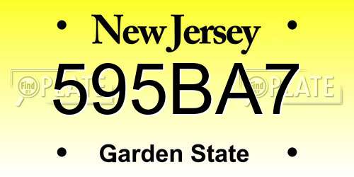 595BA7 New Jersey License Plate