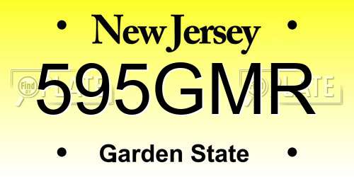 595GMR New Jersey License Plate