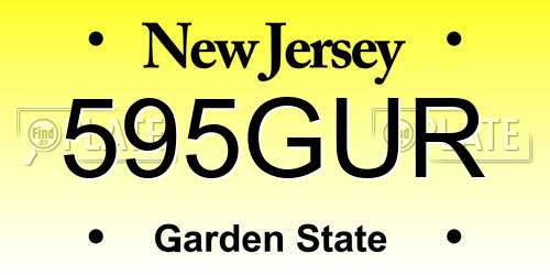 595GUR New Jersey License Plate