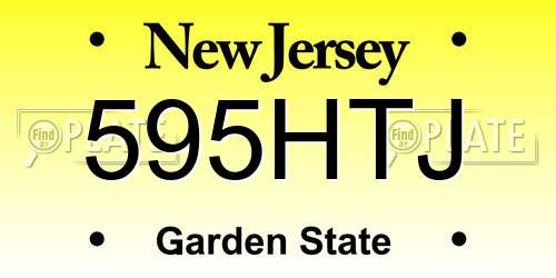 595HTJ New Jersey License Plate