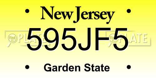 595JF5 New Jersey License Plate
