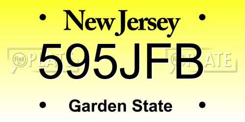 595JFB New Jersey License Plate