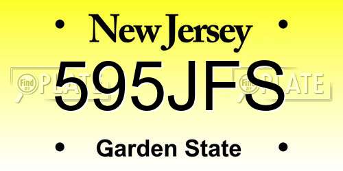 595JFS New Jersey License Plate