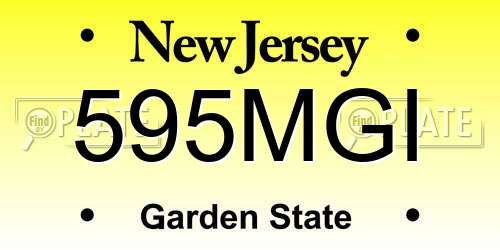 595MGI New Jersey License Plate