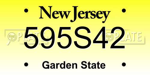 595S42 New Jersey License Plate
