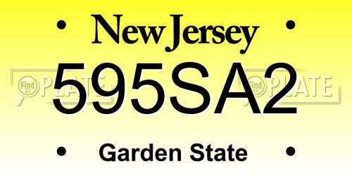 595SA2 New Jersey License Plate