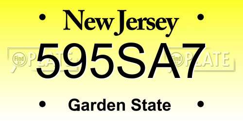 595SA7 New Jersey License Plate