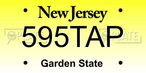 595TAP New Jersey License Plate