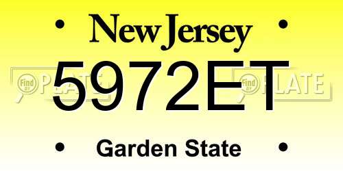 5972ET New Jersey License Plate