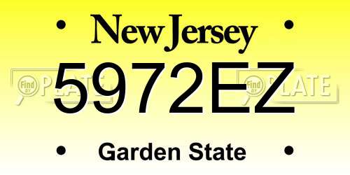 5972EZ New Jersey License Plate