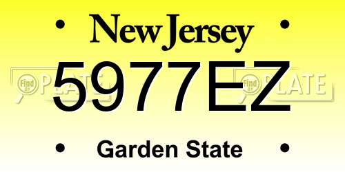 5977EZ New Jersey License Plate
