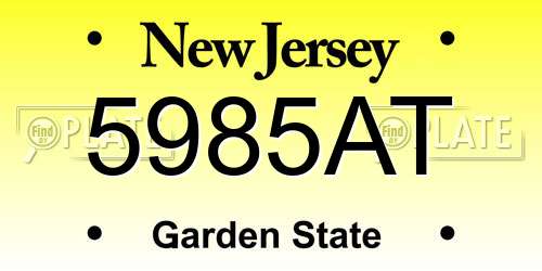 5985AT New Jersey License Plate