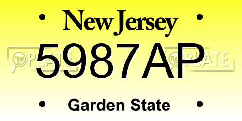 5987AP New Jersey License Plate