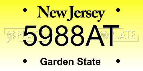 5988AT New Jersey License Plate