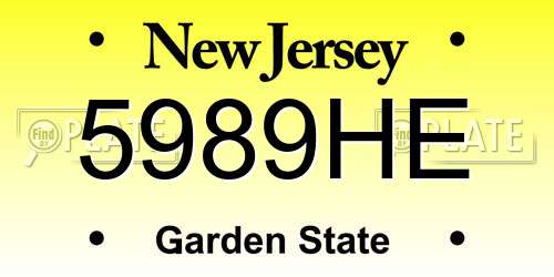 5989HE New Jersey License Plate