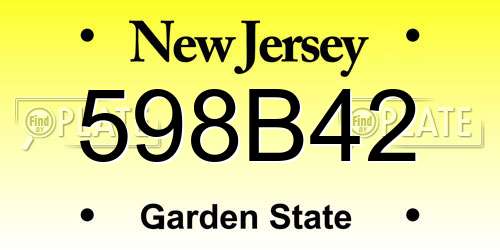 598B42 New Jersey License Plate