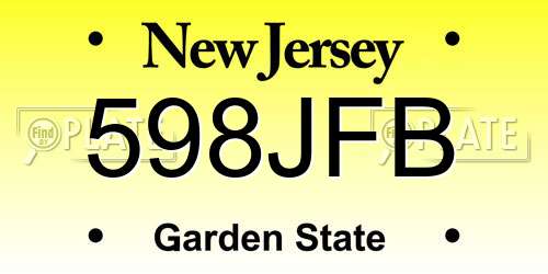 598JFB New Jersey License Plate