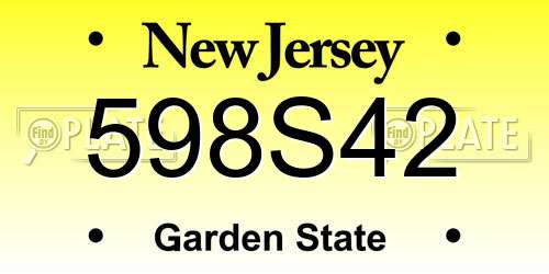 598S42 New Jersey License Plate