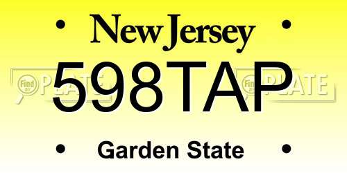 598TAP New Jersey License Plate
