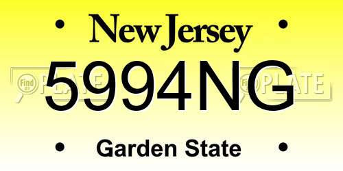 5994NG New Jersey License Plate