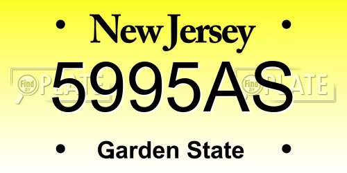 5995AS New Jersey License Plate
