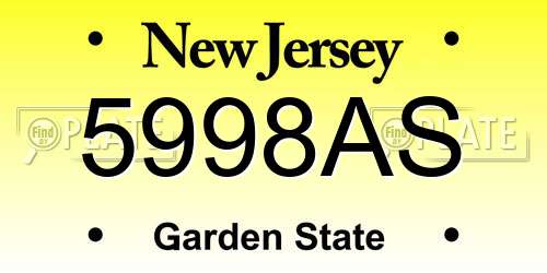 5998AS New Jersey License Plate