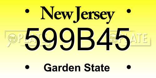 599B45 New Jersey License Plate