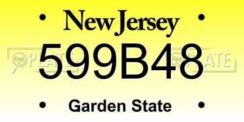 599B48 New Jersey License Plate